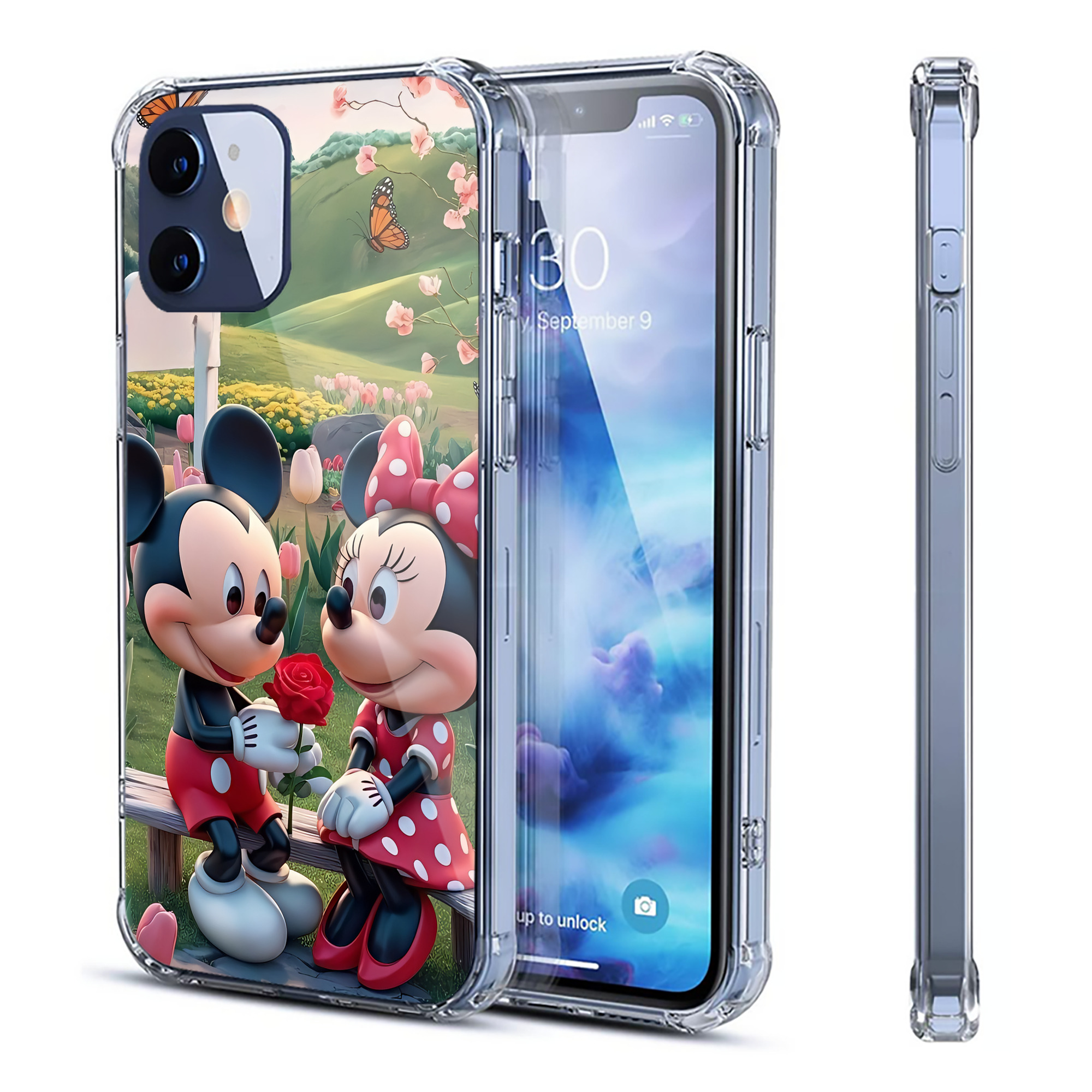 （画像用） ミッキーマウス Mickey Mouse 【iPhone 12シリーズ対応】透明スマホケース（クリアソフトケース）